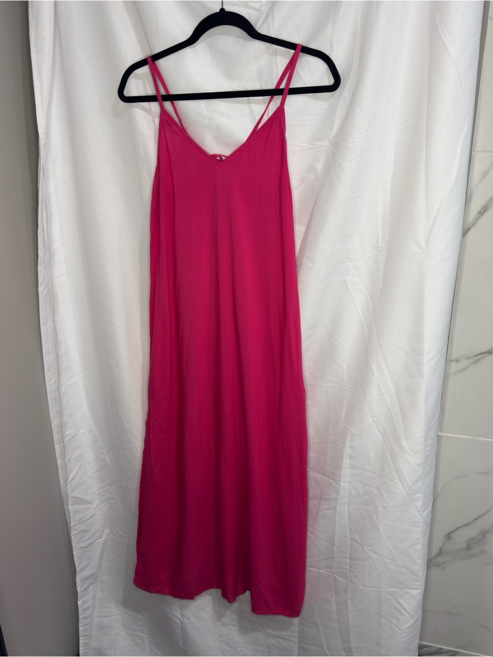 Old Navy Vibrant Pink Maxi Slip Dress